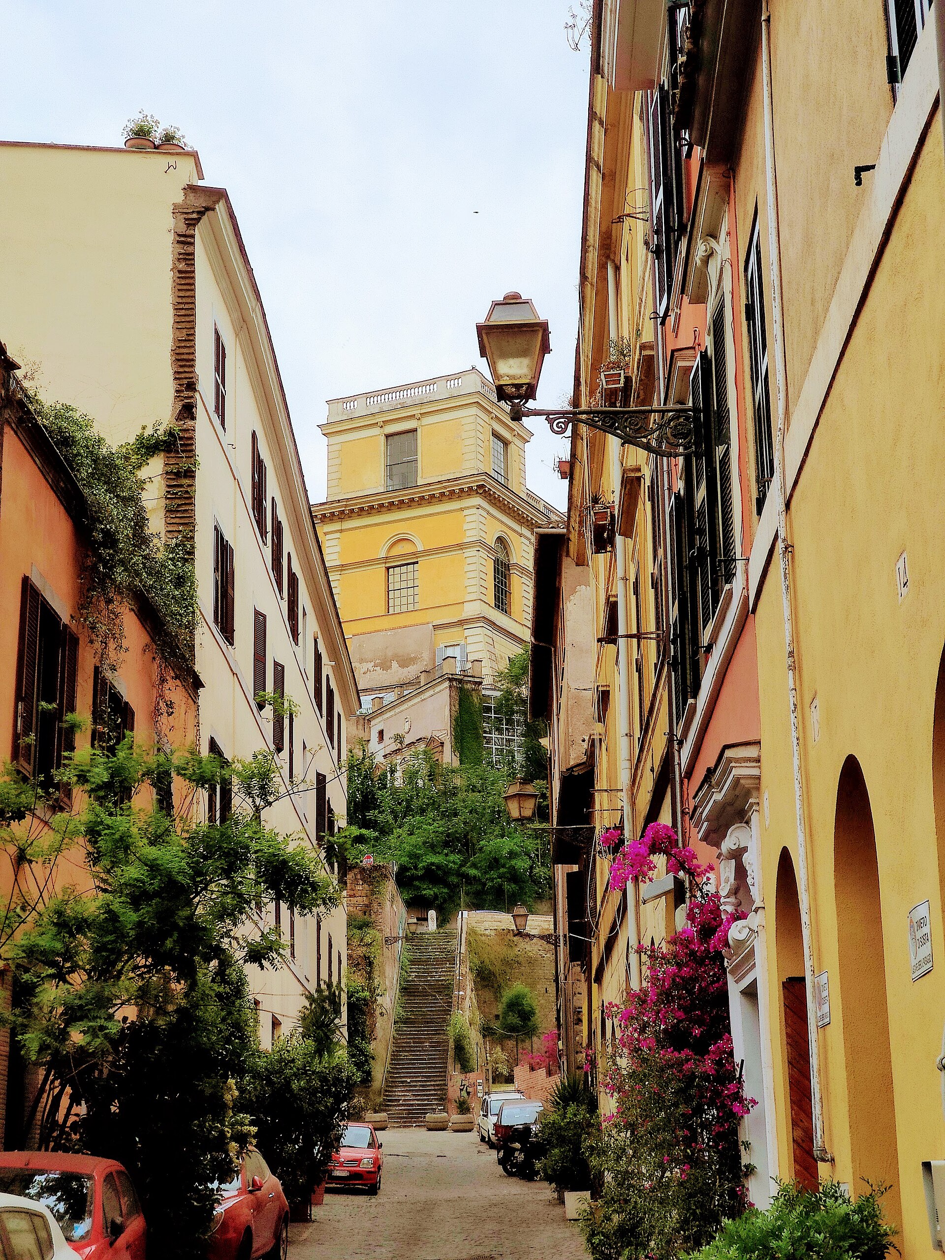 Everyday neighborhood street in Trastevere, Rome